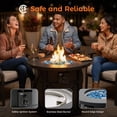 thumbnail image 6 of Bali Outdoors 30" Round Gas Fire Pit Table 50000 BTU Fire Column for Outside Backyard, Patio, Black, 6 of 11