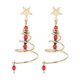 thumbnail image 1 of Pendientes de Navidad Oso de Fresa 5 Piezas Copo de Nieve Jingle Santa Claus CZ Hipoalergénico, 1 of 5