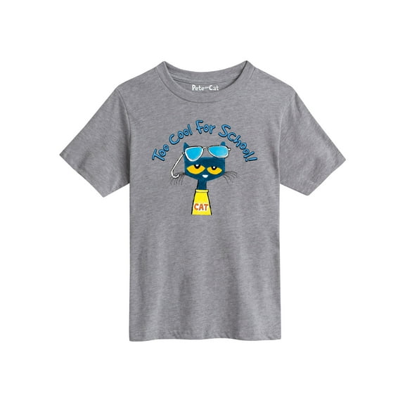 Pete The Cat - Too Cool For School Multi - Youth Short Sleeve Graphic T-Shirt