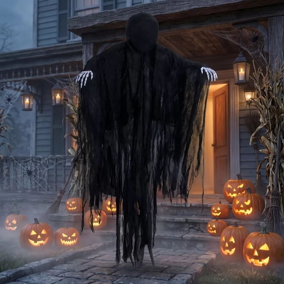 Joyfy 5ft Hanging Ghost Halloween Decorations,Scary Grim Reaper with Adjustable Arms for Indoor Outdoor Yard Home Deco