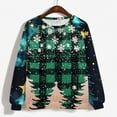 thumbnail image 4 of Women's Christmas Sweatshirts Christmas Elk Print Sweater Tops Crew Neck Fleece Tops Long Sleeve Christmas Patterns Thermal Pullover Sweater Blouses, 4 of 4