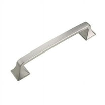 Utopia Alley Brax Pull Handle - Decorative Cabinet Drop Pull Handles- Vintage Cabinet Hardware with Hand Finished Brushed Nickel - Metal Drawer Pull Handle, 3.75" Center to Center