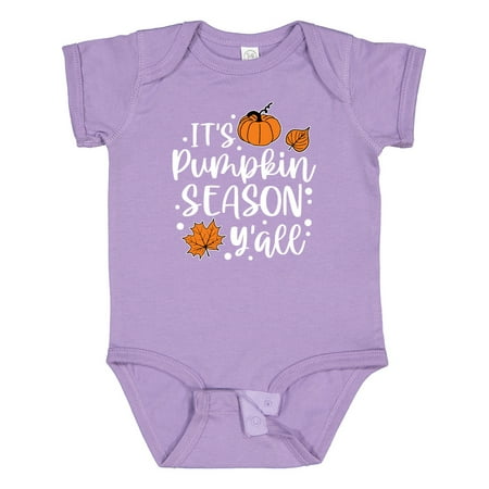 

Inktastic Thanksgiving It s Pumpkin Season Y all with Fall Leaves Gift Baby Boy or Baby Girl Bodysuit