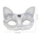thumbnail image 2 of Media cara Máscara de encaje Cosplay Animal Máscara de zorro Complementos de rendimiento Suministros para fiestas sin plumas Blanco, 2 of 7