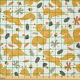 thumbnail image 2 of Ambesonne Autumn Fabric by the Yard Microfiber, Squirrel Mushroom Acorn, 1 Yard, Orange Pale Orange Taupe, 2 of 4