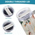 thumbnail image 5 of Flowers and Butterflies 40 oz Tumbler with Handle Insulated&nbsp;Travel Mug&nbsp;Lid Straw Leak Proof Steel Vacuum Water Bottles Glasses Fits in Car Cup Holder, 5 of 7