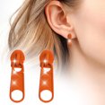 thumbnail image 2 of Summer Color Zipper Buckle Stud Earrings Personality Soft Girl Ear Clip Stainless Steel Zipper Stud Earrings Earrings for Girls Sensitive Ears Ear Studs Rectangle Hoop Earrings Hoop Earrings Stud, 2 of 3