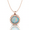 Rose Gold, variant on Round White Opal Rose Gold Plated Milgrain Style Solitaire Pendant Gift For Halloween || Ali Baba Jewellery