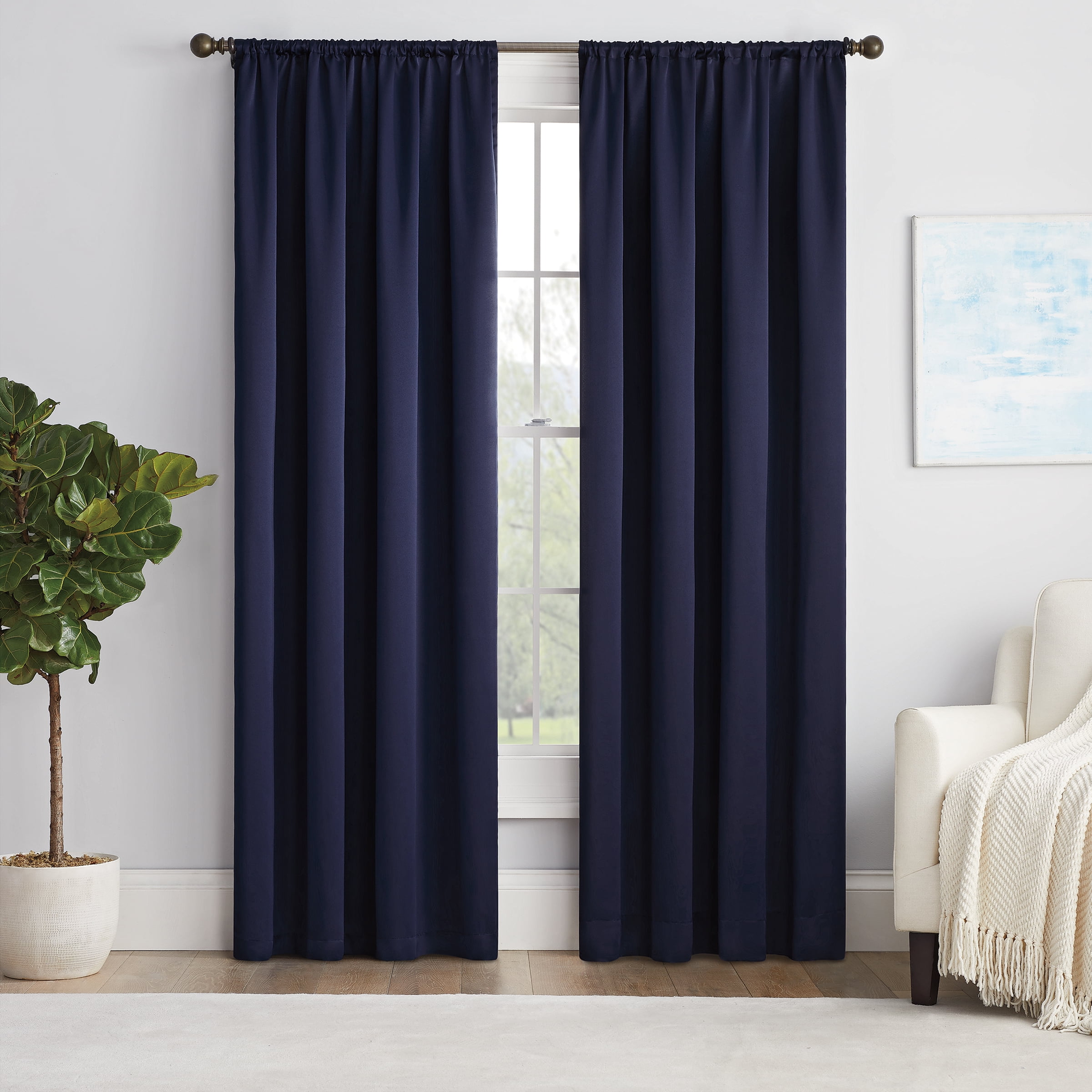 Eclipse Solid Thermapanel Room Darkening Rod Pocket Single Curtain