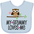 thumbnail image 3 of Inktastic Grammy Loves Me Grandchild Owl Girls Baby Bib, 3 of 4