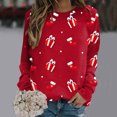thumbnail image 3 of Gibobby Sudaderas de Navidad para Mujer Navidad manga larga cuello redondo moda casual invierno y otoño pulóver sudadera(Rojo,G), 3 of 4