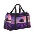 thumbnail image 2 of Picia Lavender Field Sunset Print Travel Duffle Bag,Weekender Bags for Women with Shoe Compartment, Gym Duffel Bag with Wet Pocket, Hospital Bags for Labor and Delivery, 2 of 7