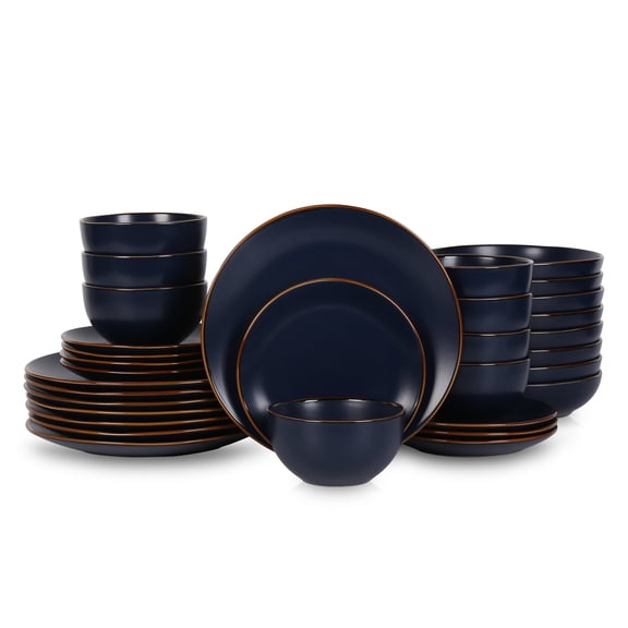 Stone Lain Brasa Stoneware Collection Dinnerware Set, 32-Piece Service for 8, Blue