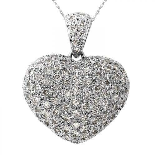 Ladies 3 Carat Diamond 14K White Gold Necklace by Generic