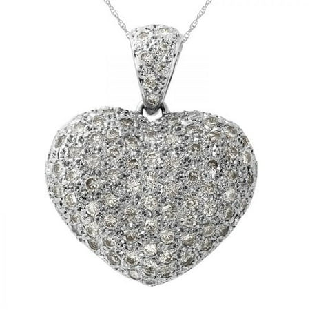 Ladies 3 Carat Diamond 14K White Gold Necklace