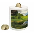 thumbnail image 2 of Nature Piggy Bank, Lake by Meadow in a Sunny Day Rural Country Valley Scottish Summertime Landscape, Ceramic Coin Bank Money Box for Cash Saving, 3.6" X 3.2", Multicolor, by Ambesonne, 2 of 4