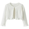 thumbnail image 2 of abtuhar Toddler Cardigan,Cardigan for Girls,Girls Fashion Color Bead Long Sleeved Button Cardigans White 2 Years, 2 of 5