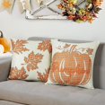 thumbnail image 5 of Thanksgiving Decor Pillow Covers, Thanksgiving Pillow Covers Decor Indoor Outdoor, Thanksgiving and Christmas All-Polyester Printed Pumpkin Garland Pillowcase,Orange,4pack 18x18 Inch, 5 of 7