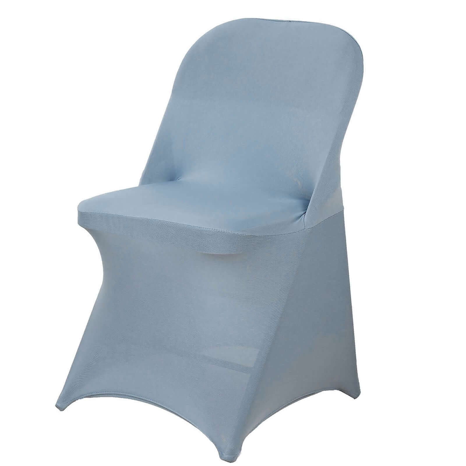 Efavormart 10PCS Stretchy Spandex Fitted Folding Chair Cover Dinning Event Slipcover For Wedding Party Banquet Catering- Dusty Blue