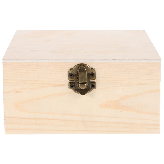 WORGEOUS Wooden Jewelry Box with Built-In Mirror, Multi-Layer Wood Makeup Organizer, Unfinished Storage Case for , Earrings, Necklaces