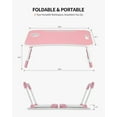 thumbnail image 2 of FISYOD Foldable Laptop Table, Portable Lap Desk Bed Table Tray, Laptop Stand with Cup Holder & Tablet Slot & Lifting Handle for Working Writing Drawi, 2 of 6