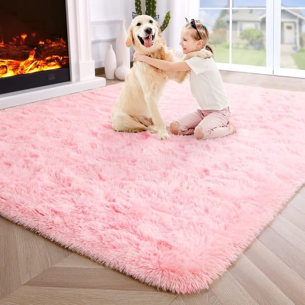 Alfombra de Área Noahas Esponjosa Rosa 120x180 cm para Dormitorio Infantil
