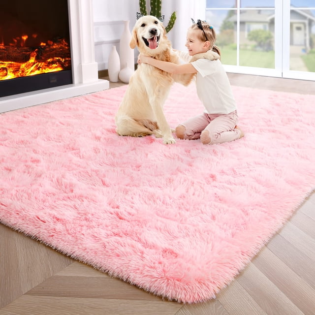 Alfombra de Área Noahas Esponjosa Rosa 120x180 cm para Dormitorio Infantil