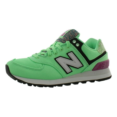 New Balance Classic Running 574 Womens Shoes Size 5.5, Color: Neon Green/White