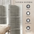 thumbnail image 5 of HOMCOM 6 Panel 67" Tall Wood Privacy Screen Room Divider with 3 Display Shelves, and Folding Storage for Bedroom or Home Office, Distressed White, 5 of 9