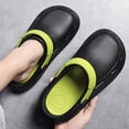 thumbnail image 6 of Men's Women's Garden Clogs, Classic Platform Clog Unisex -on Shoes Outdoor Beach Slippers Comfortable Mules Sandals(Male,Black3), 6 of 7