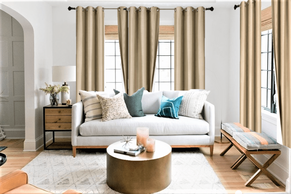 Taupe 1-Piece Adam Solid Blackout Grommet-Top Window Curtain Panel 37' W X 63' L