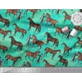 thumbnail image 2 of Soimoi Rayon Fabric Men & Horse Animal Decor Fabric Printed Yard 42 Inch Wide, 2 of 3