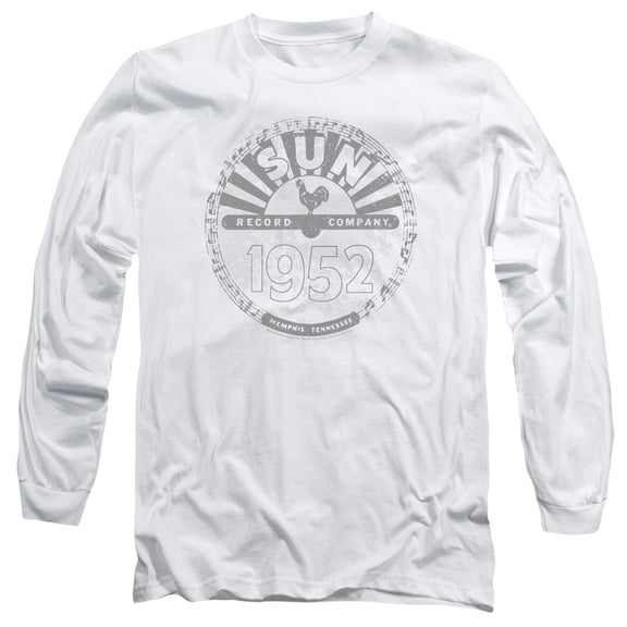 Sun Records Crusty Logo Long Sleeve Adult 18/1 T-Shirt White