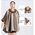 thumbnail image 5 of Women's Faux Fur Shawl Wrap Poncho Ruana Cape Open Front Cardigan Warm Cape Sweater Cloak, 5 of 12