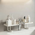 thumbnail image 5 of 19.69 Inch No-Drill Over The Sink Shelf – U Shape Faucet Storage Rack for Bathroom, Toothbrushes, Cups, Cosmetics, Shampoos (Black/White), 5 of 7