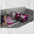 thumbnail image 6 of Music Soft Flannel Fleece Throw Blanket, Bass Guitar Keyboard Urban Rock Backdrop Rhythm of City Illustration, Cozy Plush for Indoor and Outdoor Use, 70" x 90", Hot Pink Pale Grey Black, by Ambesonne, 6 of 6