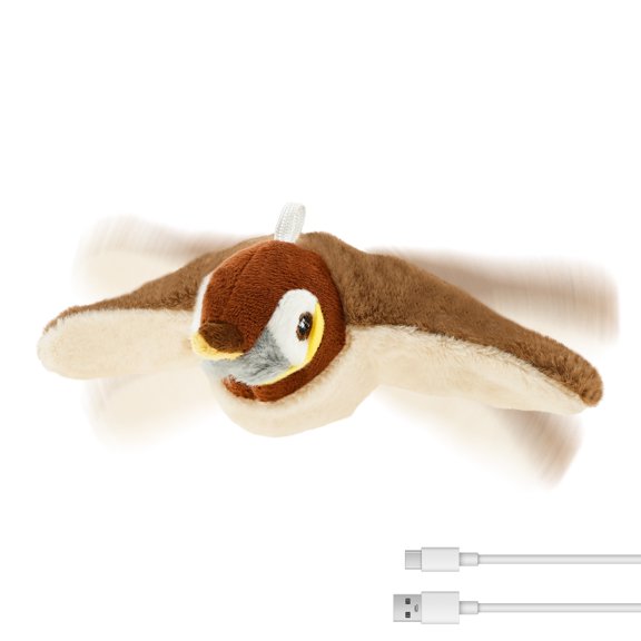 Bird Cat Toy Simulated Bird Toy for Cats Flapping Bird Cat Toy Chirping Bird Cat Toy Interactive Plush Cat Toys Rechargeable Sparrow Cat Toy for Bored Indoor Cats
