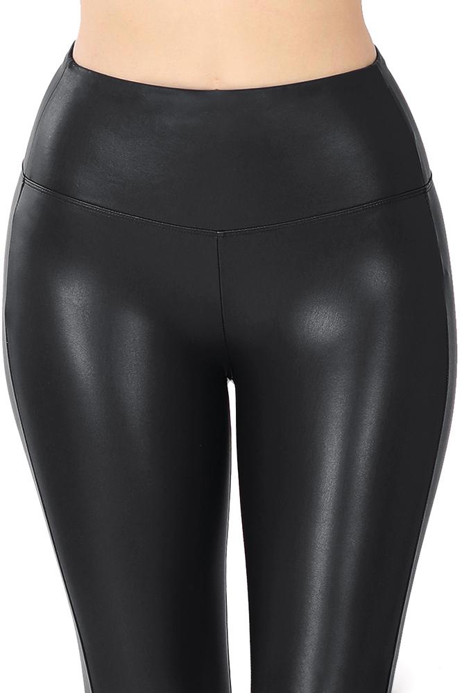 Womens High Waist Faux Leather Leggings Tight Pants