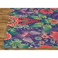 thumbnail image 7 of Lola Bright Tropical Wool Rug, Ultra Violet/Cherry Red, 5ft x 8ft Area Rug, 7 of 7