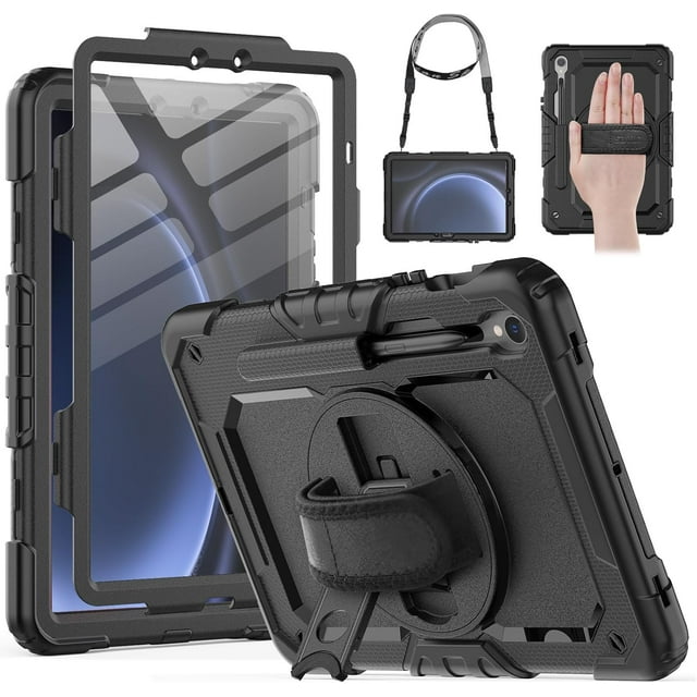 XIHAMA Case for Galaxy Tab S9 / S9 FE 5G Case, Protective with Screen Protector/Hand Strap/S Pen Holder, Heavy Duty Shockproof for Samsung Galaxy S9 FE Tablet Case 10.9 inch / 11 inch