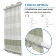thumbnail image 3 of Sage Green Stripe Door Curtains for Door Window, French Sidelight Front Back Door Curtains With Tieback, Modern Rustic Horizontal Green Striped Kitchen Rod Pocket Drapes Panel, 54"x40", 3 of 6