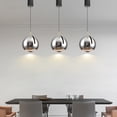 thumbnail image 6 of FSLiving 8W H-Type Track Pendant Light Retractable Lift Droplight with Aluminum Glass Shade 3500K LED Spotlight Indoor Island Light Adjustable Length for Resturant Kitchen,Chrome - 1 Light, 6 of 9