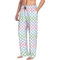 thumbnail image 6 of Pofeuu Colorful Checkerboard Print Men's Pajama Pants, Soft Lounge Pajama Pants with big pockets for Men Plaid Pj Bottoms-X-Large, 6 of 6