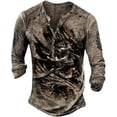 thumbnail image 1 of HSHDLDF T-Shirt Rétro Cool à Motif Crâne pour Hommes, Manches Longues, Mode (A,m), 1 of 5