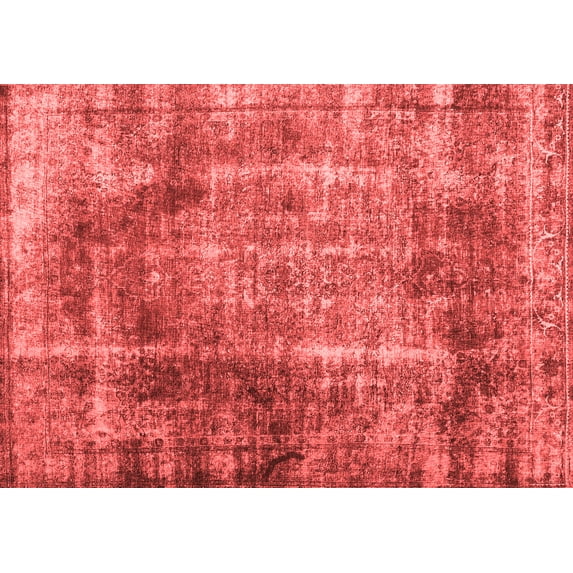 Ahgly Company Indoor Rectangle Abstract Red Contemporary Area Rugs, 8' x 12'
