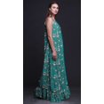 thumbnail image 4 of Bimba Teal Green Bird Floral & Paradise Whydah Printed Long Maxi Dress For Women Rayon Nightgown Spaghetti Strap Ladies Sleepwear X-Small, 4 of 5
