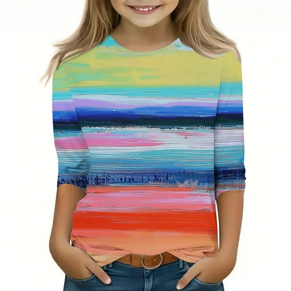 Riecok Boys Graphic Hoodies 3/4 Sleeve Crew Neck Spring Clothes 2025 Basic Fitted Outdoor Sports Shirt Trendy Outfits Hoodie Sweatshirt Older Children Pullover Watermelon Red 5 T