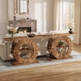 thumbnail image 5 of 41" Solid Wood Console Table with 3-Tier Shelves, Round Carved Base, Farmhouse Entryway or Sofa Table for Living Room, Hallway, Foyer, 5 of 7