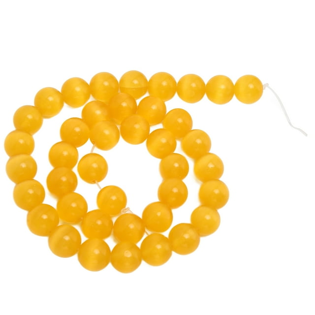 Cuentas de piedra de 10 mm para hacer joyas, collares, pulseras, manualidades, color naranja