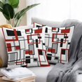 thumbnail image 2 of Throw Pillow Covers 26x26 Inch Set of 2, Red Black Grey Geometric Waterproof Outdoor Pillow Covers, Middle Century Modern Abstract Art Decorative Cushion Pillowcases for Couch, Sofa, Bed, Patio, 2 of 9